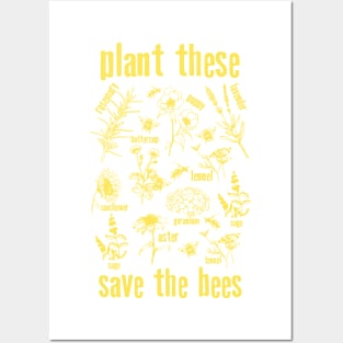 Plant and Save The Bees Posters and Art